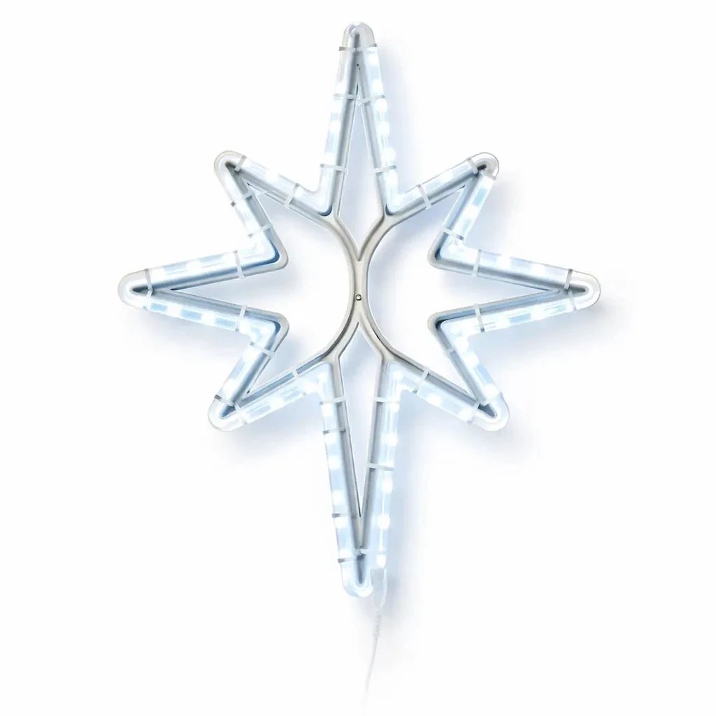 Easy Fix 2D LED Star Light X., 43 × 56 cm, ľadovo biela, závesná, 3D tlač, biela