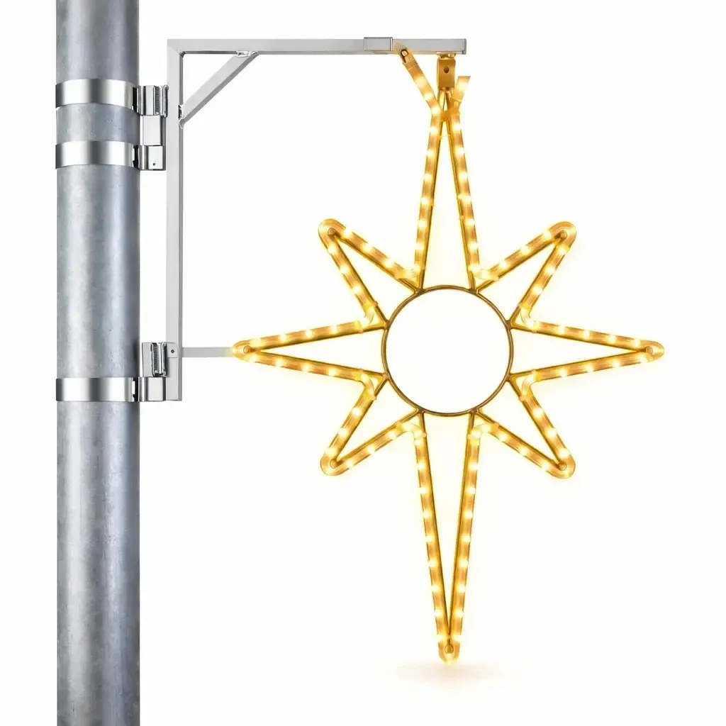 Easy Fix 2D LED svetlo s hviezdou, 35 × 50 cm, teplá biela, sada verejného osvetlenia, hliník