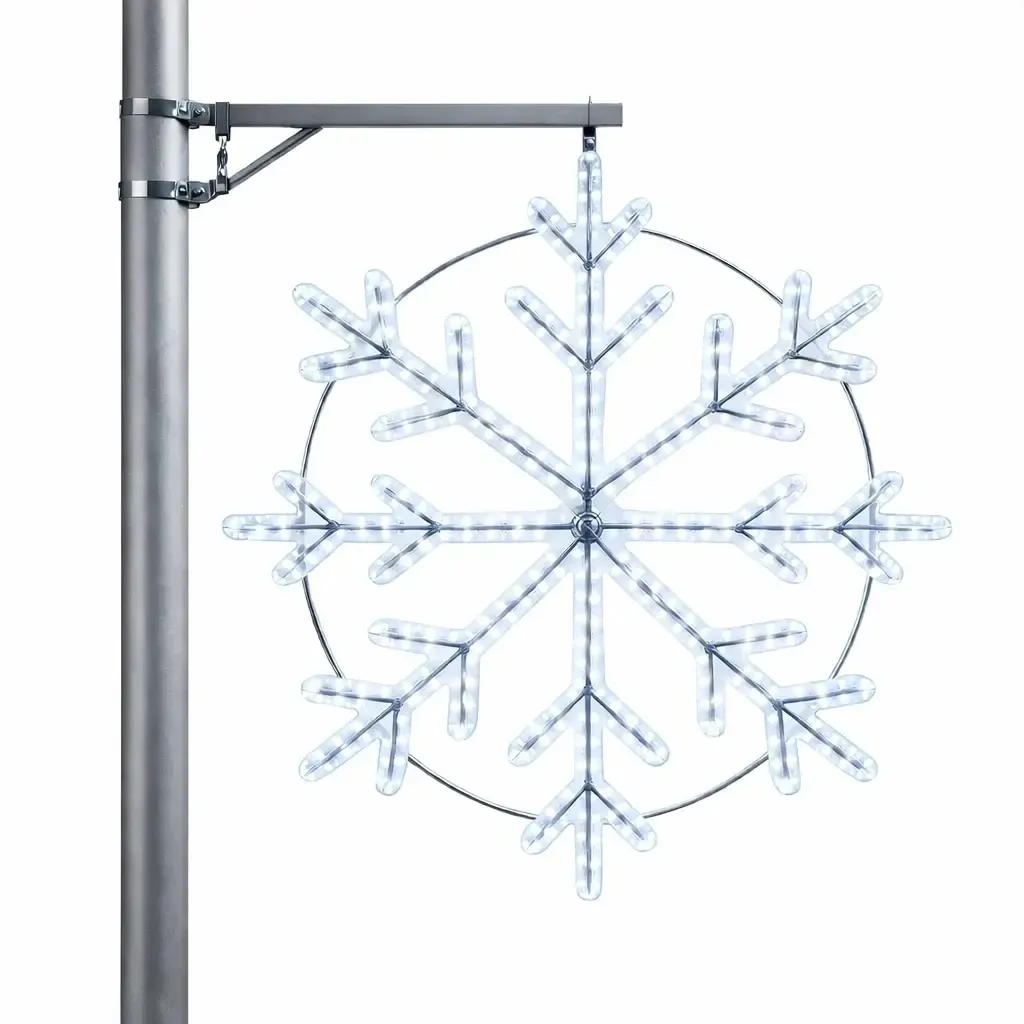 Easy Fix 2D LED svetelná vločka XVII, Ø 100 cm, ľadovo biela, sada verejného osvetlenia, hliník