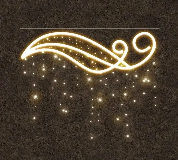 Easy Fix 2D LED svetelná vlna s presahom, 250 × 114 × 5 cm, teplá biela, 3D tlač