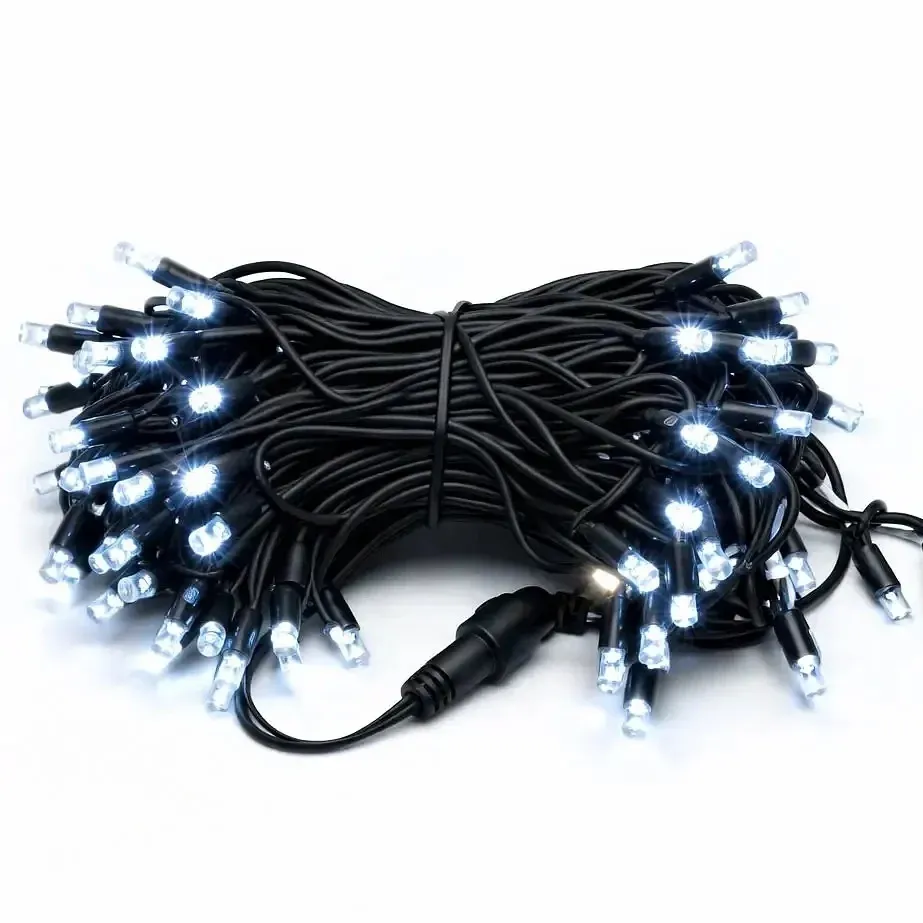Svetelný reťazec Easy Fix LED, 5 m, vonkajší, kontúrový, ľadovo biely, 60 LED diód, čierny kábel, IP44