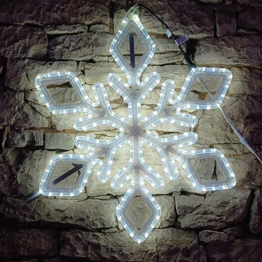 Easy Fix 2D LED svetelná vločka IX, Ø 80 cm, ľadovo biela, závesná, 3D tlač