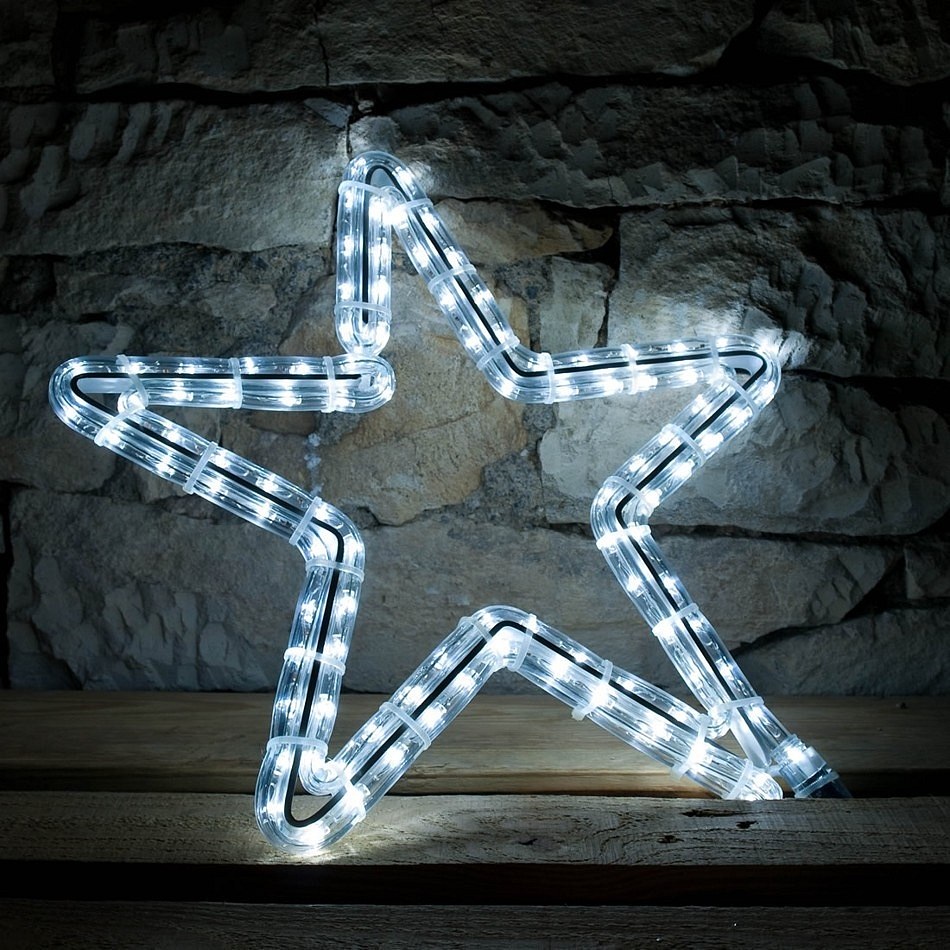 LED svetelný motív - hviezda, ľadová biela