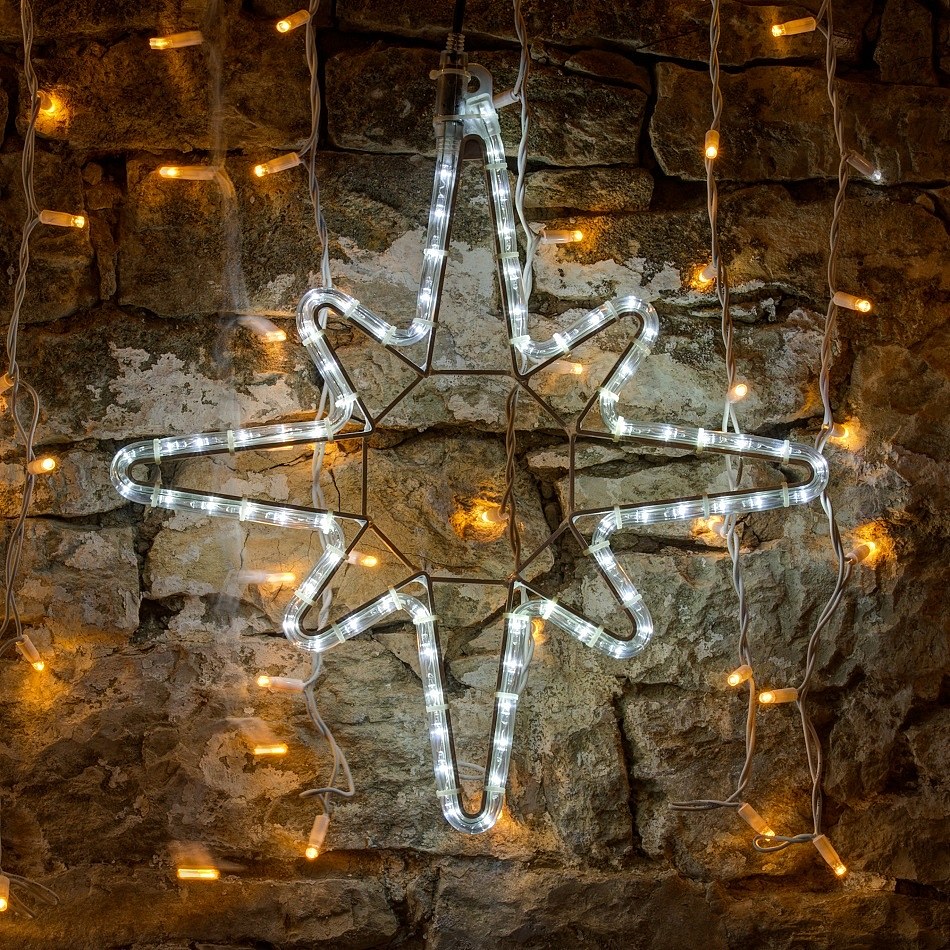 LED svetelná hviezda, priemer. 50 cm, ľadovo biela