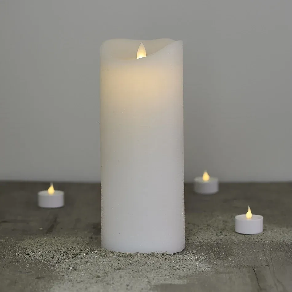 _Download Vosková LED sviečka, 20 cm, biela