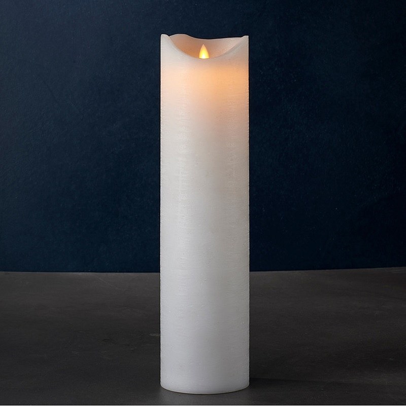 Vosková LED sviečka Sara exclusive, 40 cm, biela
