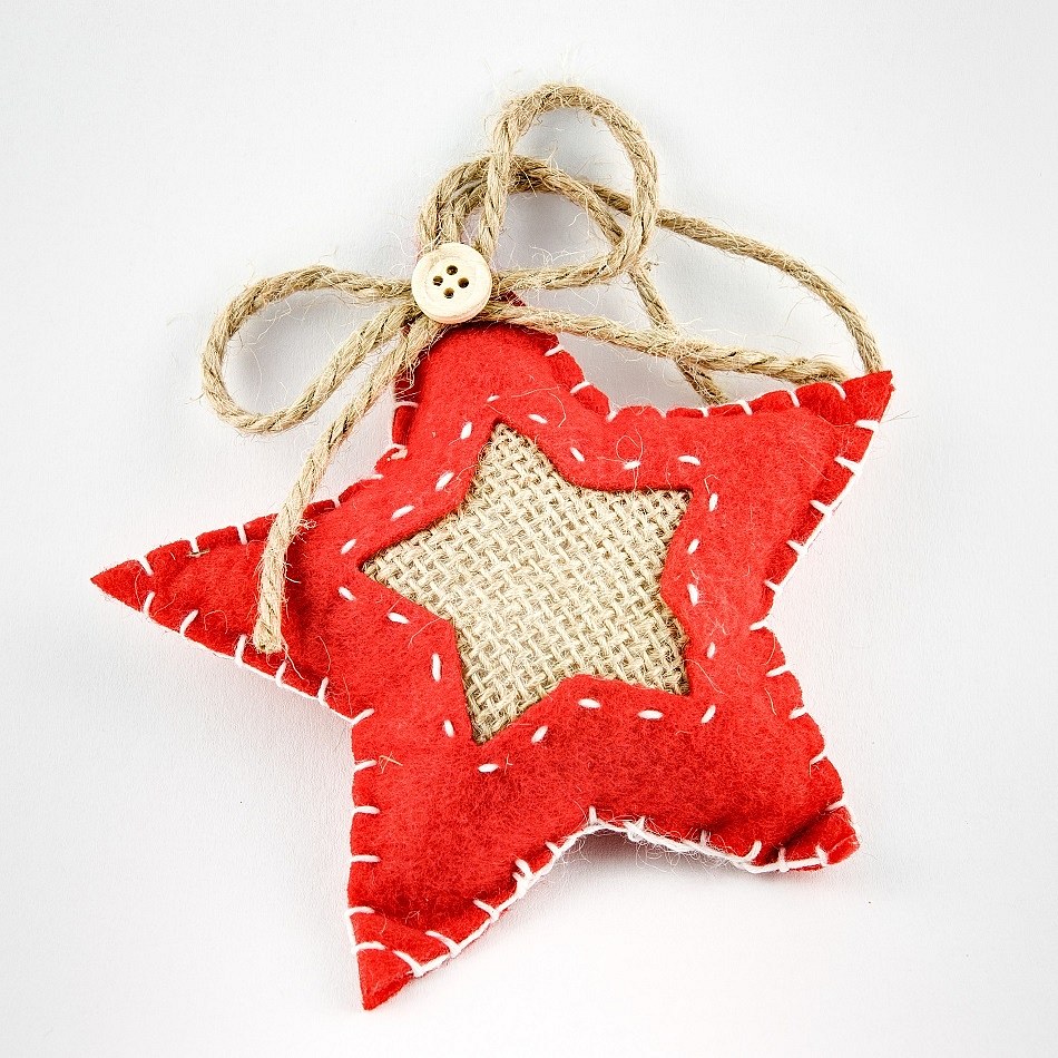 Vianočná hviezda - textilná, priem. 11,5cm