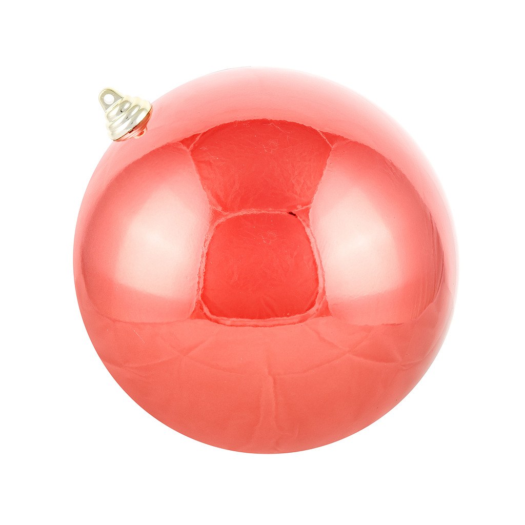 Plastová guľa, priem. 20 cm, červená, lesklá