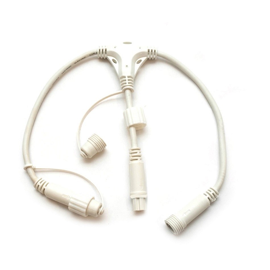 Rozbočovač Easy Fix T, 2 výstupy, biely, IP44