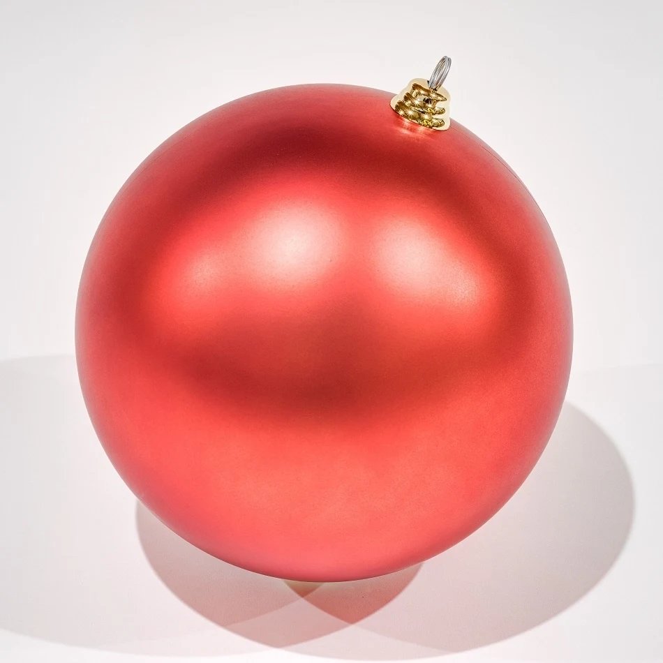 Výroba - plastová guľa 1 ks, d. 30 cm, červená, matná, interiér