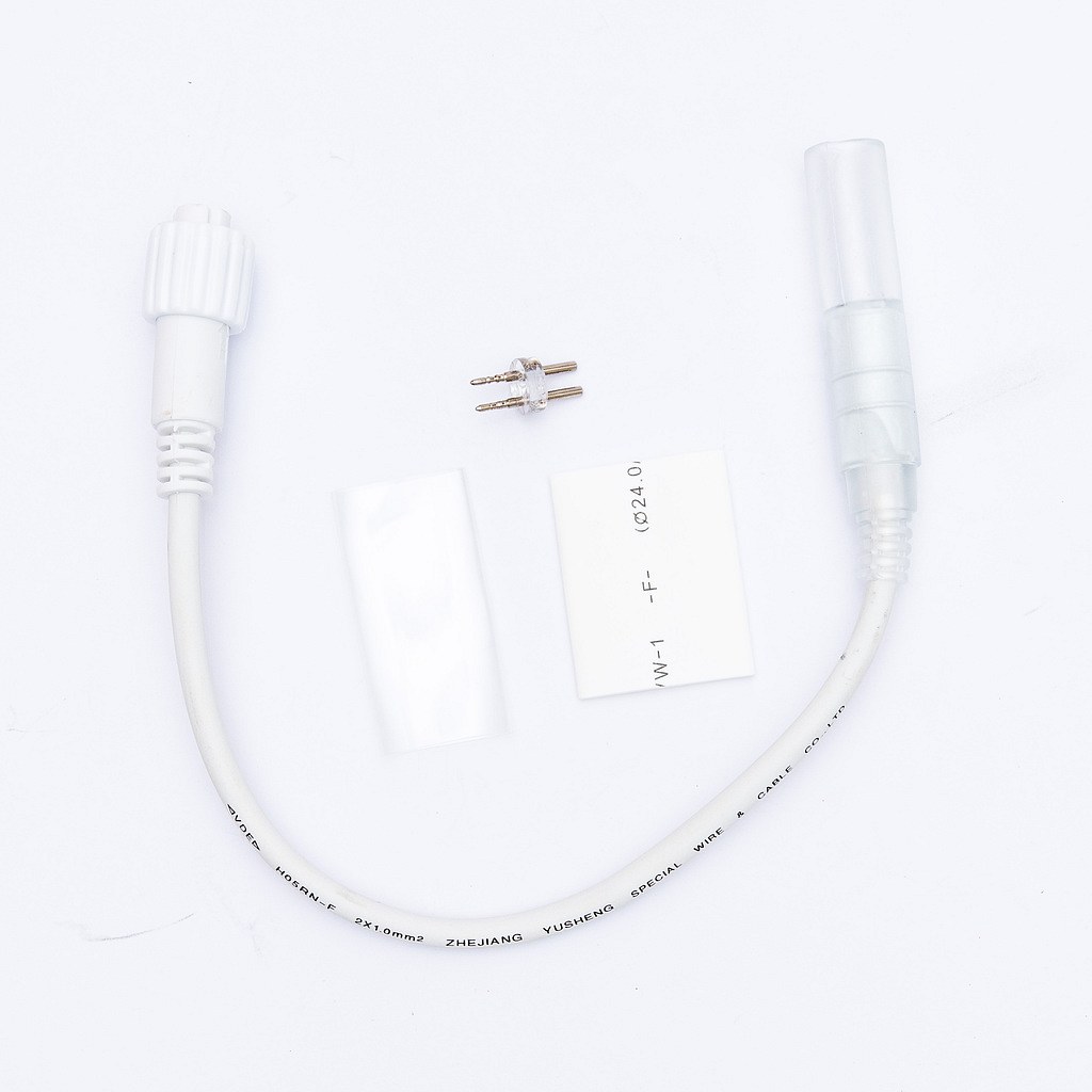 Prepojovací kábel s Easy Fix biely samičí, IP44