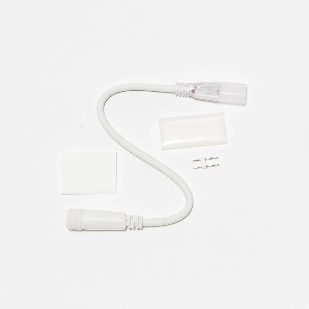 Predlžovací kábel Easy Fix 25 cm pre obojstranný LED neón, IP67, 230 V, biely, samica