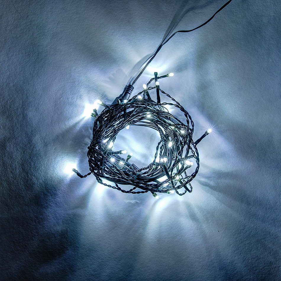LED svetelné cencúle - 2x0,5m, ľadová biela, tmavý kábel, 40 diód