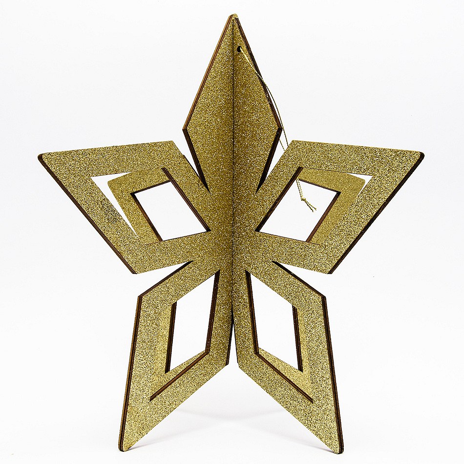 3D Zlatá hviezda 30cm