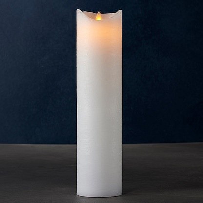 Vosková LED sviečka exclusive, 30 cm, biela