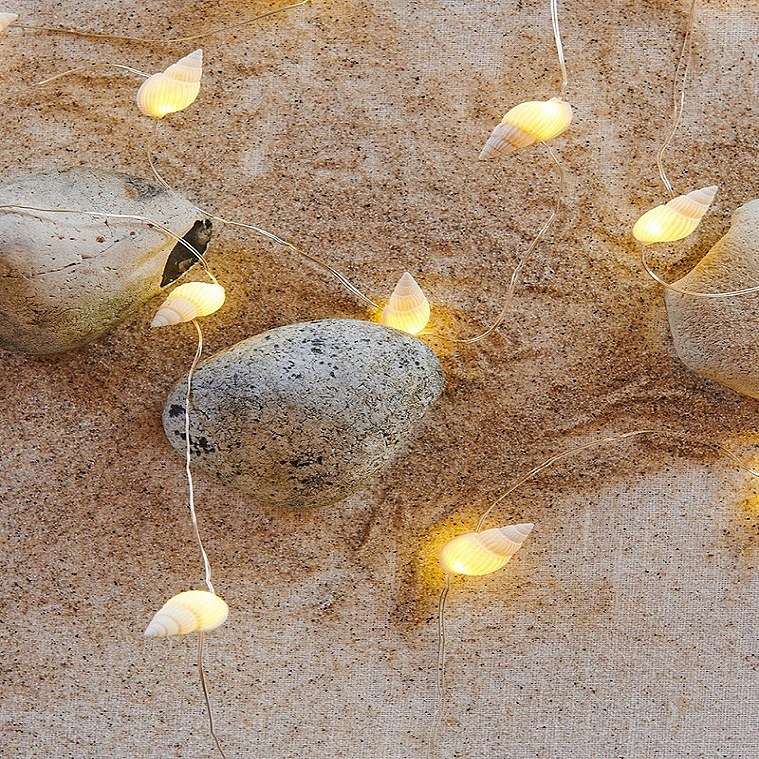 LED dekorácia, svetelná reťaz, morské mušle