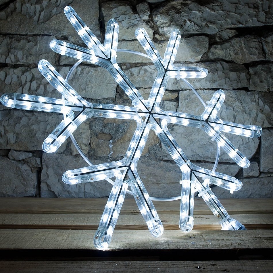 LED svetelný motív VO vločka,pr.60cm ľadovo biela