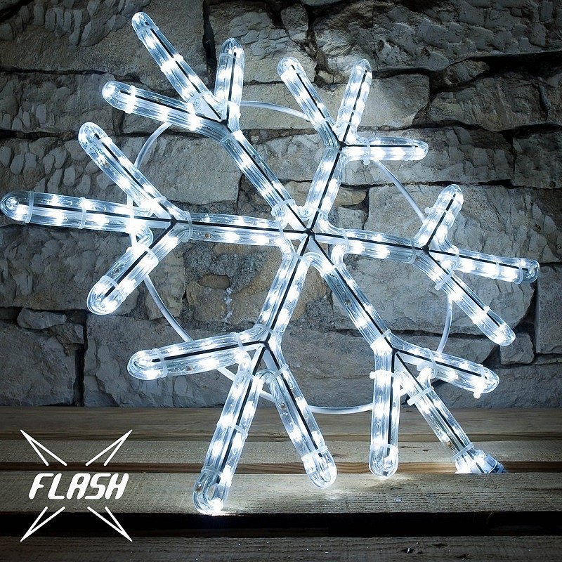 LED svetelný motív VO vločka,pr.60cm, FLASH, ľadovo biela