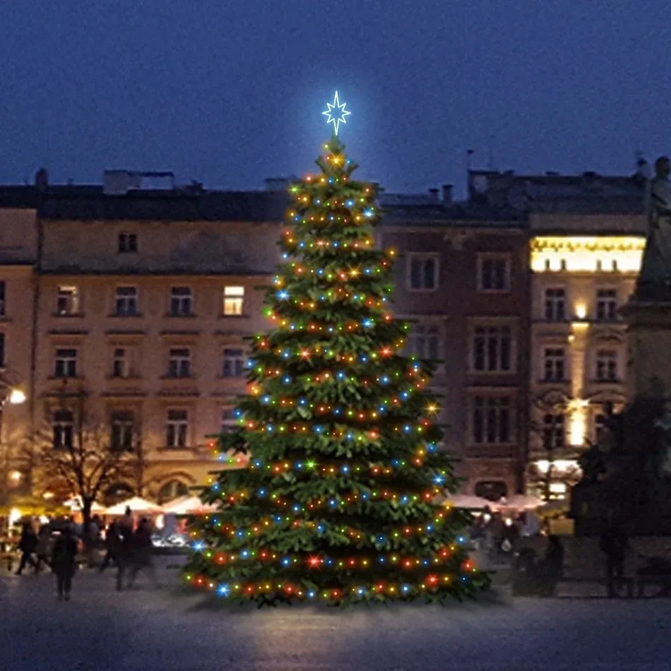 Sada LED svetiel pre vianočné stromčeky vysoká 6-8 m, farebná