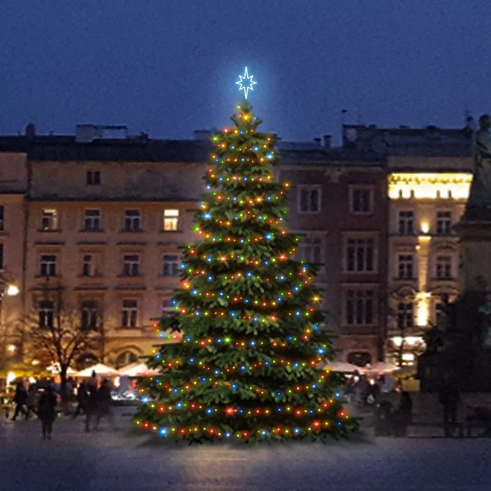 Sada LED svetiel pre vianočné stromčeky vysoké 9-11 m, farebné
